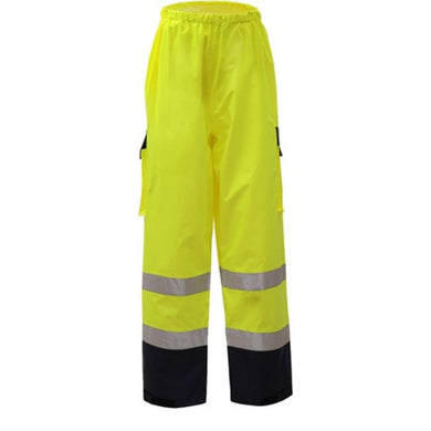 GSS 6803 - Safety Green High Visibility Rain Pants | Front View 