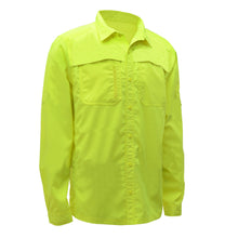 Load image into Gallery viewer, GSS 7507 - Safety Green Hi-Viz Button Down Shirt | Front Right View
