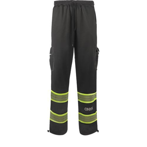 GSS 8717 – Black High Visibility Rain Pants | Front View    