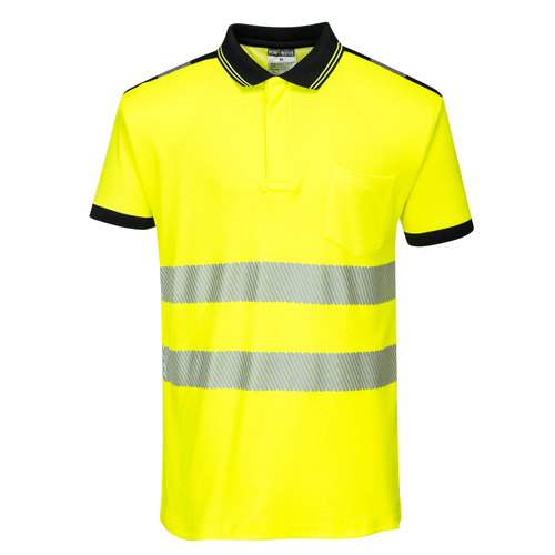 Portwest T180YBR - Safety Green Hi-Viz Polo Shirt | Front View