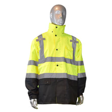 Load image into Gallery viewer, Radians RW30-3Z1Y - Safety Green Hi-Viz Rain Jacket | Front View
