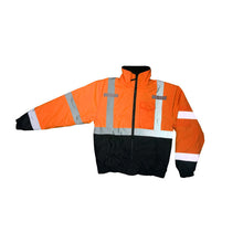 Load image into Gallery viewer, Radians SJ11QB-3ZOS - Safety Orange Hi-Viz Bomber Jacket | Front View Flat
