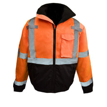 Load image into Gallery viewer, Radians SJ11QB-3ZOS - Safety Orange Hi-Viz Bomber Jacket | Front View
