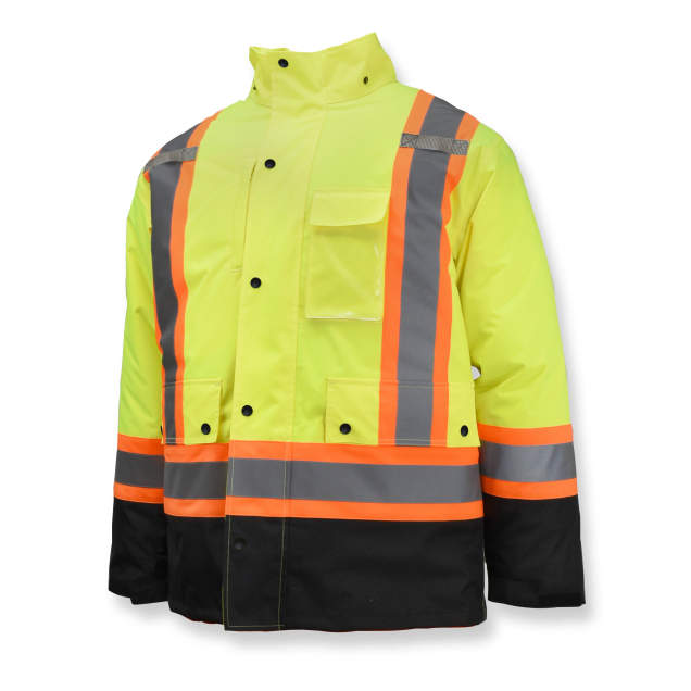 Radians SJ610B-3ZGS - Safety Green Hi-Viz Parka | Front Left View