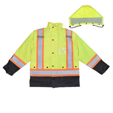 Load image into Gallery viewer,  Radians SJ610B-3ZGS - Safety Green Hi-Viz Parka | Front View Flat
