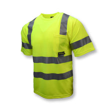 Load image into Gallery viewer, Radians ST11-3PGS - Safety Green Hi-Viz Short Sleeve Shirt | Front Left View
