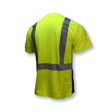 Load image into Gallery viewer, Radians ST11B-2PGS - Safety Green Hi-Viz Short Sleeve Shirt | Back Right View
