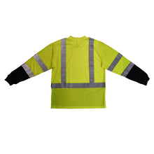 Load image into Gallery viewer, Radians ST21B-3PGS - Safety Green Hi-Viz Long Sleeve Shirts | Back Flat View
