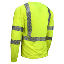 Load image into Gallery viewer, Radians ST24-3PGS - Safety Green Hi-Viz Long Sleeve Shirt | Back Left View
