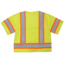 Load image into Gallery viewer, Radians SV22-3ZGM - Safety Green ANSI Class 3 Safety Vest | Back View Flat
