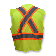 Load image into Gallery viewer, Radians SV22X-2ZGM - Safety Green ANSI Class 2 Safety Vest | Back View
