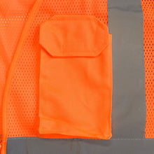 Load image into Gallery viewer, Radians SV3ZOM - Safety Orange ANSI Class 3 Safety Vest | Front Pocket View
