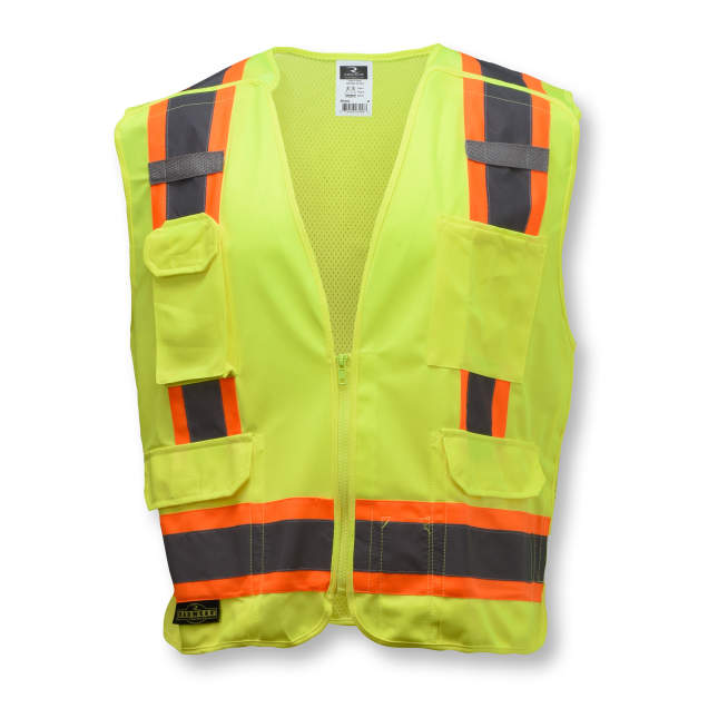 Radians SV46G - Safety Green Breakaway Safety Vest | Front View