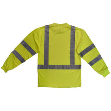 Load image into Gallery viewer, Radians ST21-3PGS - Safety Green Hi-Viz Long Sleeve Shirt | Back Flat View
