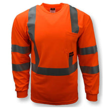 Load image into Gallery viewer, Radians ST21-3POS - Safety Orange Hi-Viz Long Sleeve Shirt | Front View
