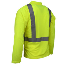 Load image into Gallery viewer, Radians ST22-2PGS - Safety Green Hi-Viz Polo Shirt | Back Left  View
