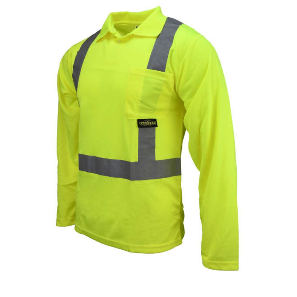 Radians ST22-2PGS - Safety Green Hi-Viz Polo Shirt | Front View