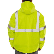 Load image into Gallery viewer, Tingley J26322 - Safety Green Hi-Viz Bomber Jacket | Back View
