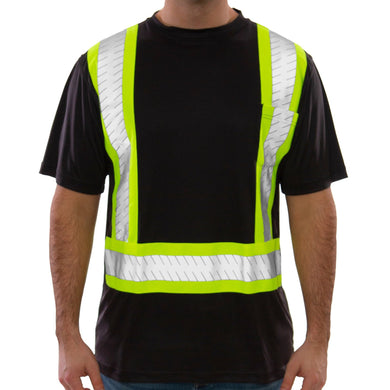 Tingley S74023C - Black Hi-Viz Short Sleeve Shirt | Front View