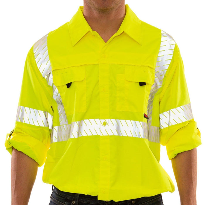 Tingley S76522 - Safety Green Hi-Viz Button Down Shirt | Front View